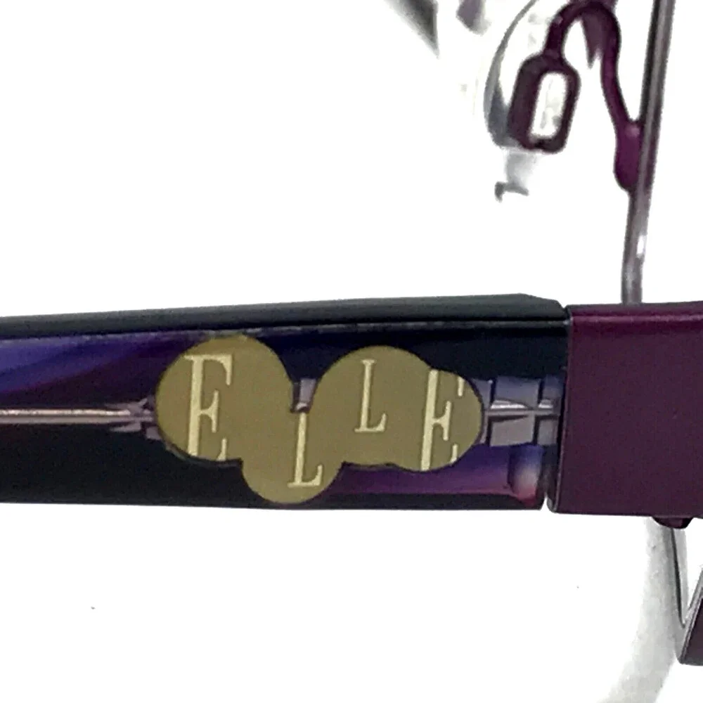 Elle Eyeglasses Frames EL13320 PU Shiny Purple Rectangle Full Rim 52-15-135